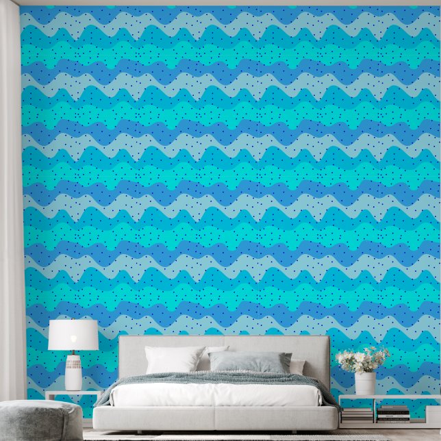 Coole Strandfarben (Ocean Waves) Tapete (Schlafzimmer)