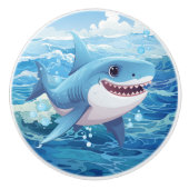 Coole Strandhai-Liebhaber Keramikknauf (Vorderseite)