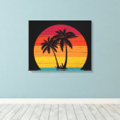 coole Strandpalmen Leinwanddruck (Insitu (Holzboden))