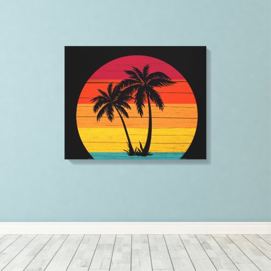 coole Strandpalmen Leinwanddruck (Insitu (Holzboden))