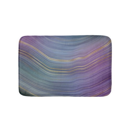 Coole Strata | Beautiful Blue Lila and Gold Agate Badematte (Vorderseite)