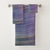 Coole Strata | Beautiful Blue Lila and Gold Agate Badhandtuch Set (Insitu)
