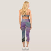 Coole Strata | Beautiful Blue Lila and Gold Agate Capri Leggings (Rückseite)