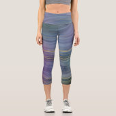 Coole Strata | Beautiful Blue Lila and Gold Agate Capri Leggings (Vorderseite)
