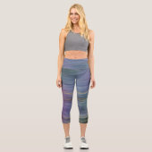 Coole Strata | Beautiful Blue Lila and Gold Agate Capri Leggings (Vorderseite)