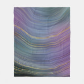 Coole Strata | Beautiful Blue Lila and Gold Agate Fleecedecke (Vorderseite)