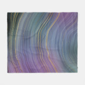 Coole Strata | Beautiful Blue Lila and Gold Agate Fleecedecke (Vorderseite (Horizontal))