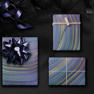 Coole Strata   Beautiful Blue Lila and Gold Agate Geschenkpapier Set