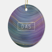 Coole Strata | Beautiful Blue Lila and Gold Agate Keramik Ornament (Links)