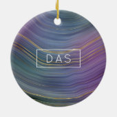 Coole Strata | Beautiful Blue Lila and Gold Agate Keramik Ornament (Hinten)