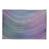 Coole Strata | Beautiful Blue Lila and Gold Agate Kissenbezug (Rückseite)