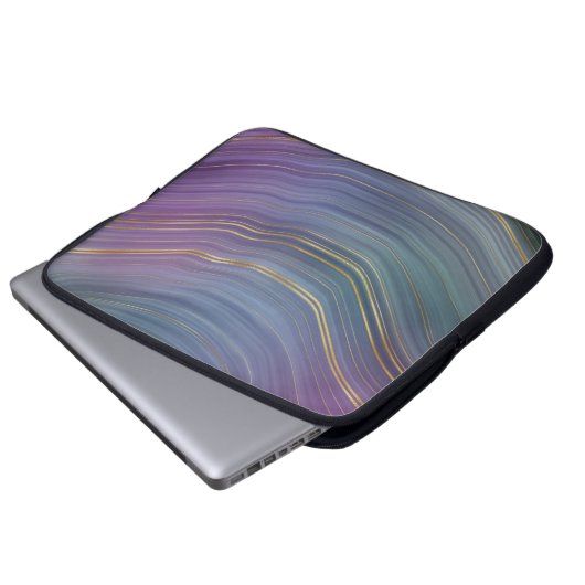 Coole Strata | Beautiful Blue Lila and Gold Agate Laptopschutzhülle (Vorne Knopf)