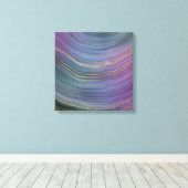 Coole Strata | Beautiful Blue Lila and Gold Agate Leinwanddruck (Insitu (Holzboden))