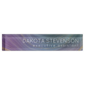 Coole Strata | Beautiful Blue Lila and Gold Agate Namensplakette (Vorderseite)