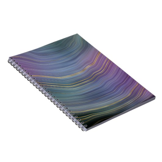 Coole Strata | Beautiful Blue Lila and Gold Agate Notizblock (Rechte Seite)