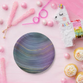 Coole Strata | Beautiful Blue Lila and Gold Agate Pappteller (Party)