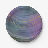 Coole Strata | Beautiful Blue Lila and Gold Agate Pappteller (Vorderseite)