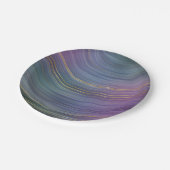 Coole Strata | Beautiful Blue Lila and Gold Agate Pappteller (Schrägansicht)