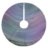 Coole Strata | Beautiful Blue Lila and Gold Agate Polyester Weihnachtsbaumdecke (Vorderseite)