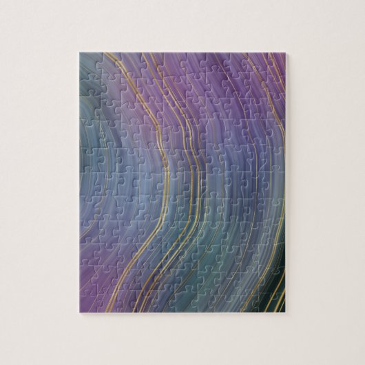 Coole Strata | Beautiful Blue Lila and Gold Agate Puzzle (Vertikal)