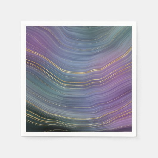 Coole Strata | Beautiful Blue Lila and Gold Agate Serviette (Vorderseite)