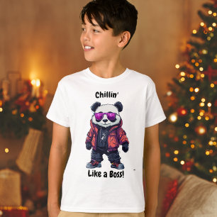 Coole Streetwear-Panda-Bearbeitbarer Text Urbaner T-Shirt
