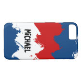 Coole Streifen in Rot, Weiß und Blau Case-Mate iPhone Hülle (Rückseite (Horizontal))