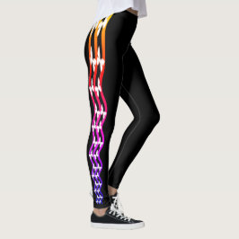 Coole Streifen mit weißer Schmetterlingsfarbe auf Leggings