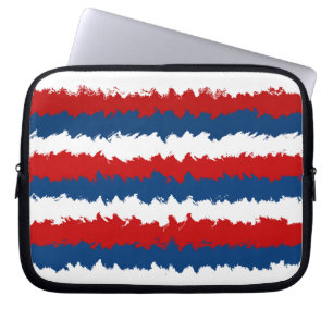 Coole Streifen rot, weiß und blau Laptopschutzhülle