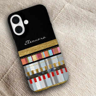 Coole Streifen Schwarz iPhone 16 Hülle