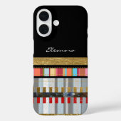 Coole Streifen Schwarz Case-Mate iPhone Hülle (Rückseite)