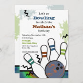 Coole Streik-Bowlings-Einladung Einladung (Vorne/Hinten)
