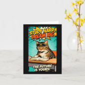 Coole Studienkatze - Hart studieren Große Träume M Karte (Gelbe Blume)