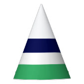Coole, stylische blaue, hellgrüne Streifen Partyhütchen (Vorderseite)