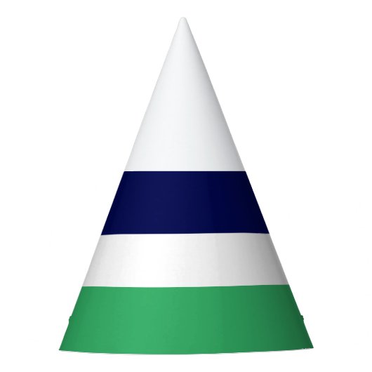 Coole, stylische blaue, hellgrüne Streifen Partyhütchen (Vorderseite)