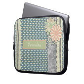Coole Stylish Polka Dots Lace & Daisies Personalis Laptopschutzhülle (Vorderseite Links)