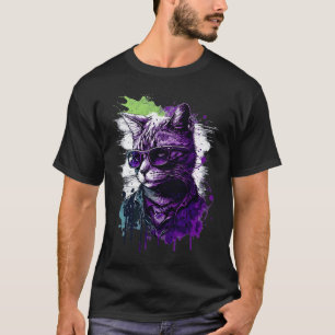Coole subtile asexuelle Pride-Katz-Kunst Ace Pride T-Shirt