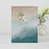 Coole Summer QR Code UAWG Beach Hochzeit Einladung (Stehend Vorderseite)