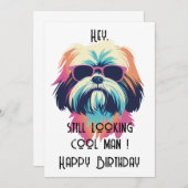 Coole Summer Shih Tzu Happy B-Day Card Dankeskarte (Vorne/Hinten)