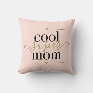 Coole Super-Mama moderne elegante rosa und goldene Kissen