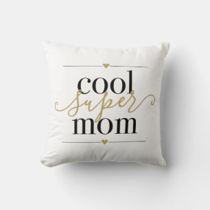 Coole Super Mama Moderne Elegante Schwarz und Gold Kissen