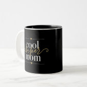 Coole Super Mama Moderne Elegante Schwarz und Gold Zweifarbige Tasse (Vorderseite Links)