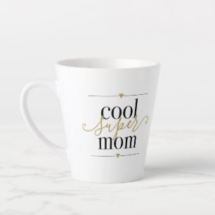 Coole Super Mama Modernes Schwarz-Gold Latte Milchtasse