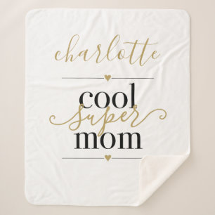 Coole Super-Mama Personalisiert Schwarz und Gold  Sherpadecke