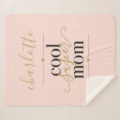 Coole Super-Mama Personalisierte Rosa und Gold Sherpadecke (Vorderseite (Horizontal))