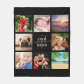 Coole Super Mama Schwarz und Gold 8 FotoCollage Fleecedecke (Vorderseite)