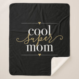 Coole Super Mama Schwarz und Gold Moderne Elegant Sherpadecke