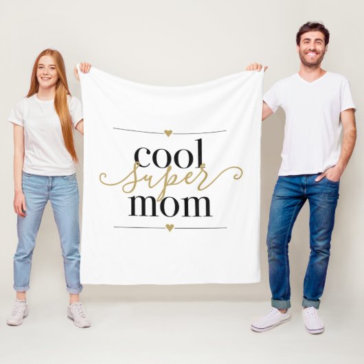 Coole Super Mama Schwarz und Gold Modernes Elegant Fleecedecke (Beispiel)