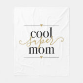Coole Super Mama Schwarz und Gold Modernes Elegant Fleecedecke (Vorderseite)