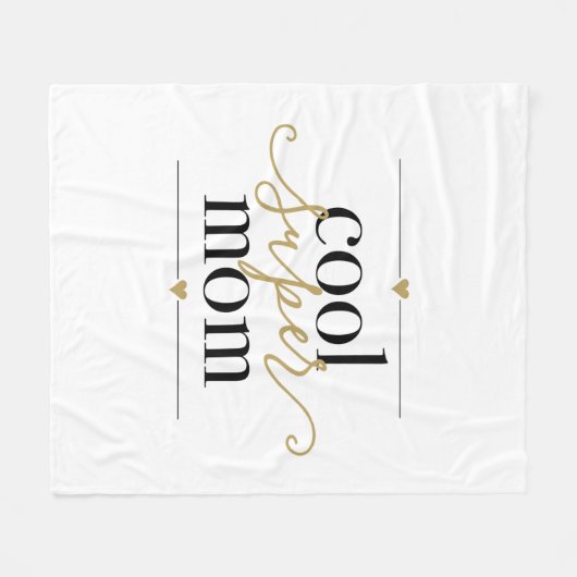 Coole Super Mama Schwarz und Gold Modernes Elegant Fleecedecke (Vorderseite (Horizontal))